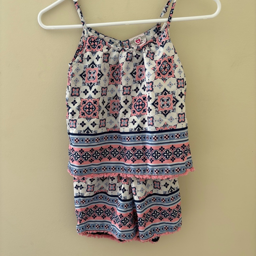 Patterned Sleeveless Romper Real Love Brand size 7/8